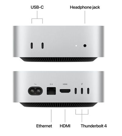 Apple Mac mini (Late 2024) - Apple M4 chip 10-core CPU - 256GB - Silver - 16GB RAM