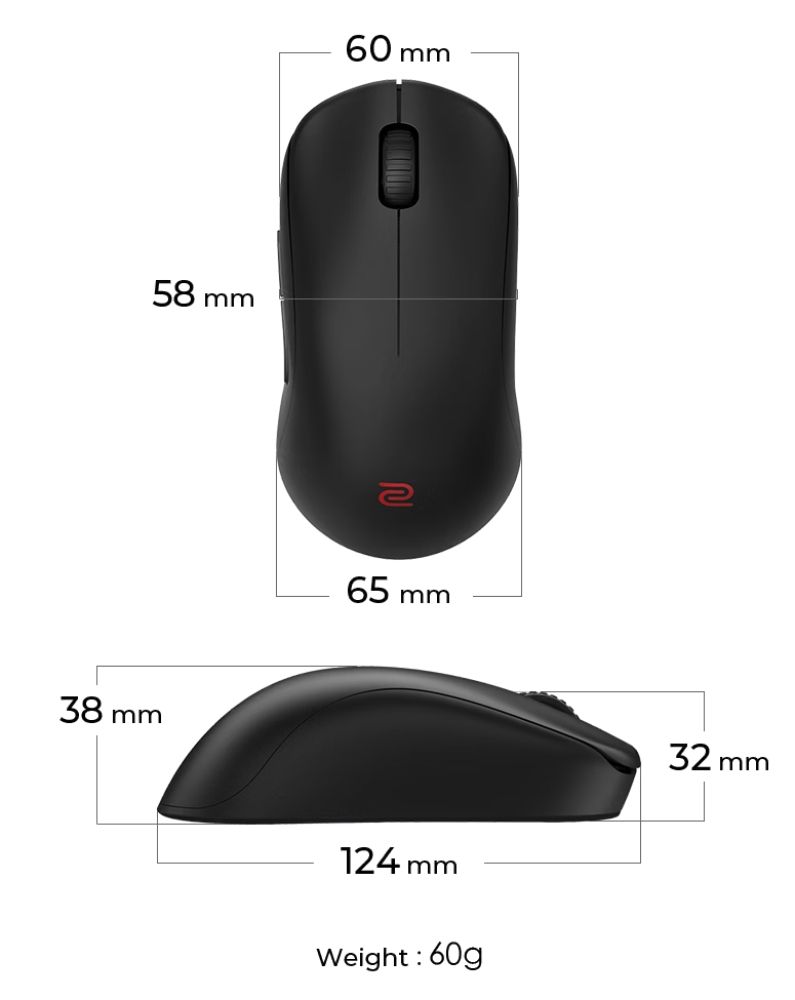 BenQ Zowie U2 Wireless Mouse for Esports - Black