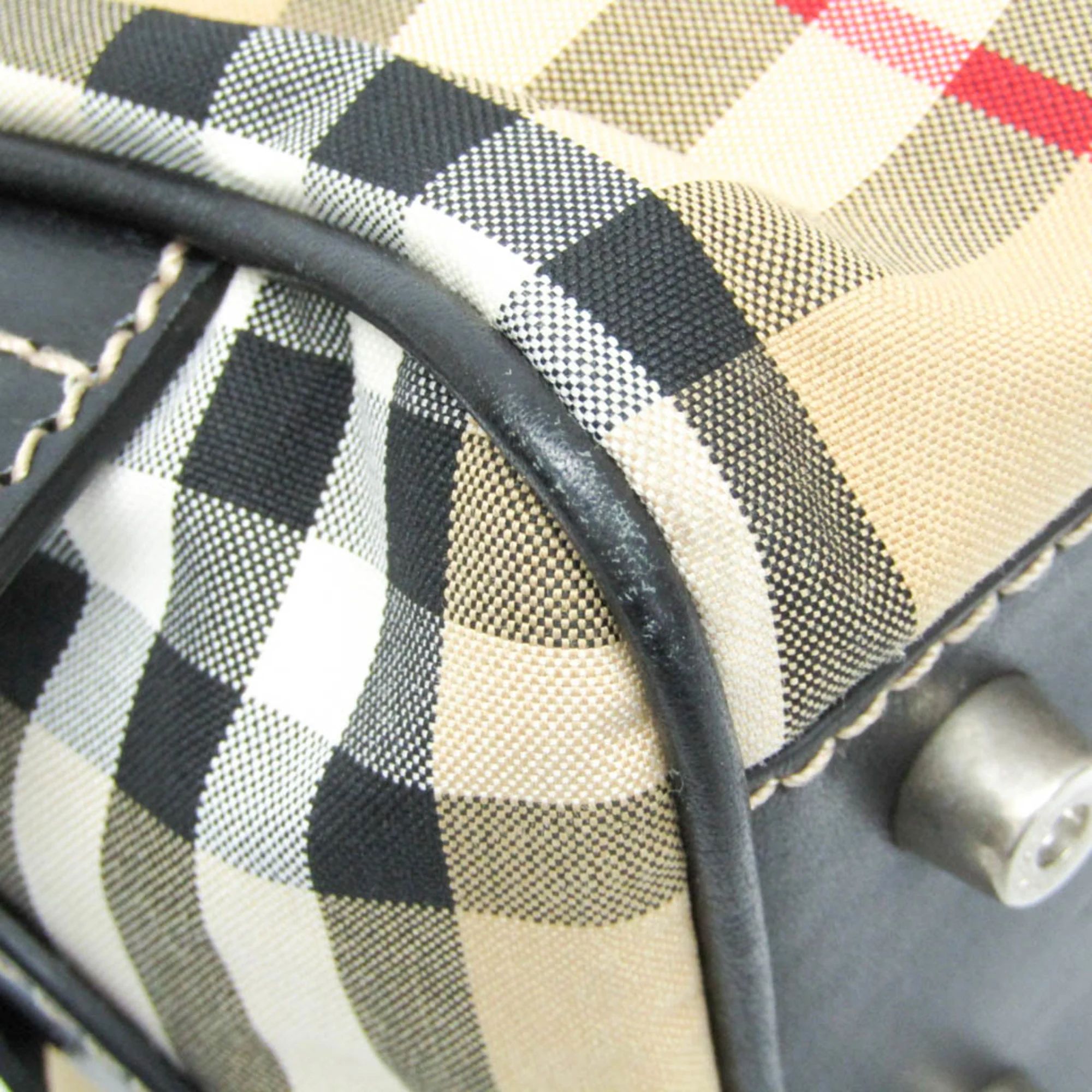 Burberry Leather Nylon Canvas Clutch Bag Pouch - Nylon - Beige