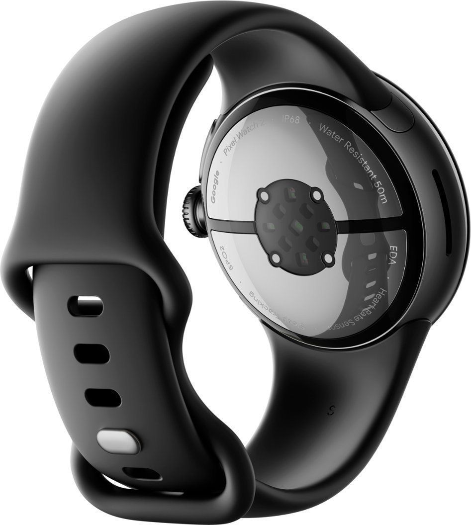 Google Pixel Watch 2 (Bluetooth) - 32GB - 1.2 inch - Matte Black Aluminum Case with Obsidian Fluoroelastomer Active Band