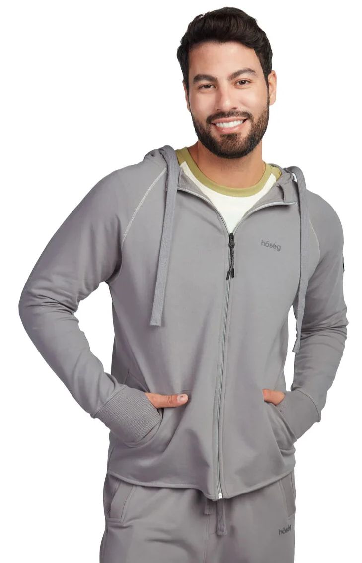 Hoseg Men's Full Zip Hoodie (L) - Greyhound