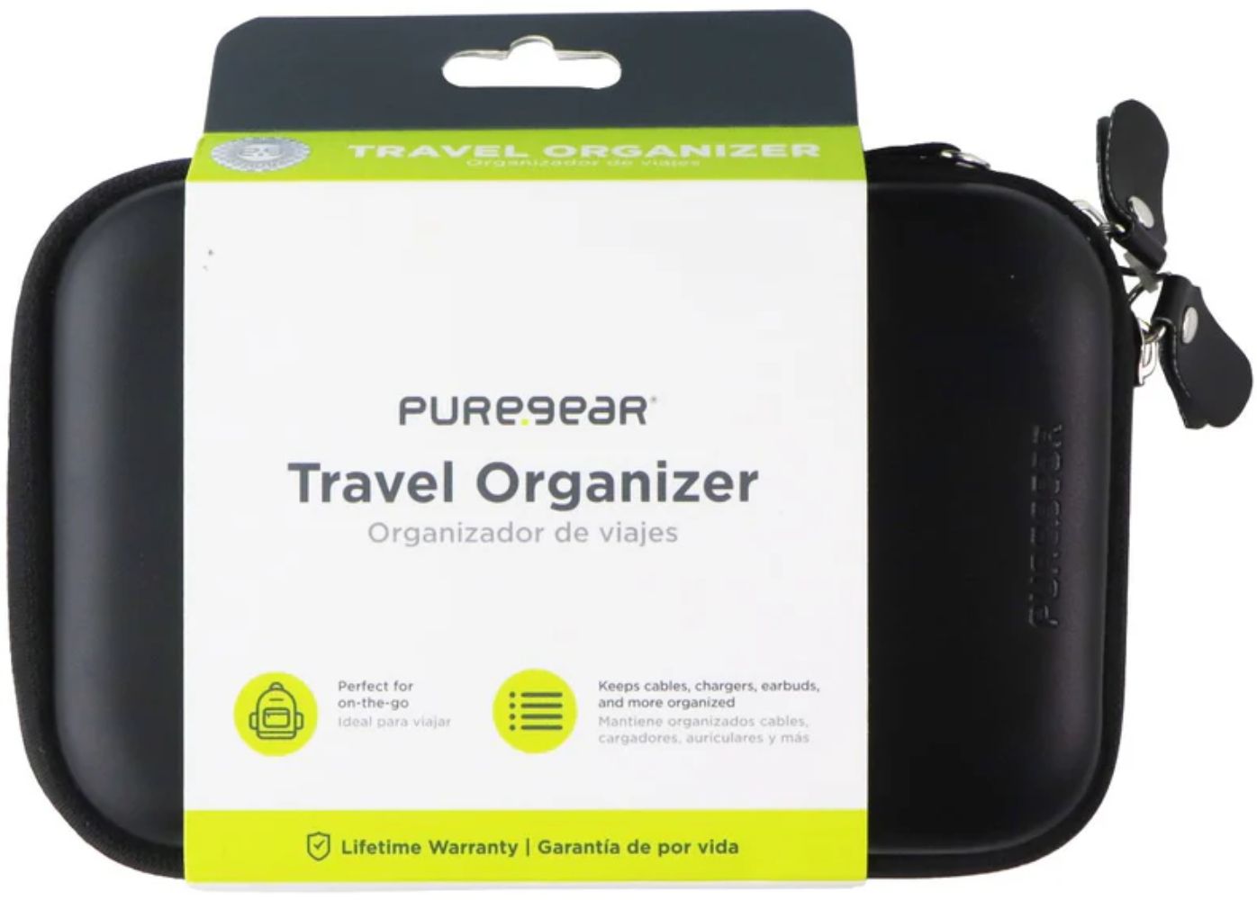 PureGear Travel Organizer Carry Case Zip-Up Pouch - Black - Brand New