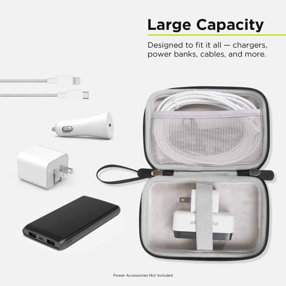 PureGear Travel Organizer Carry Case Zip-Up Pouch - Black - Brand New