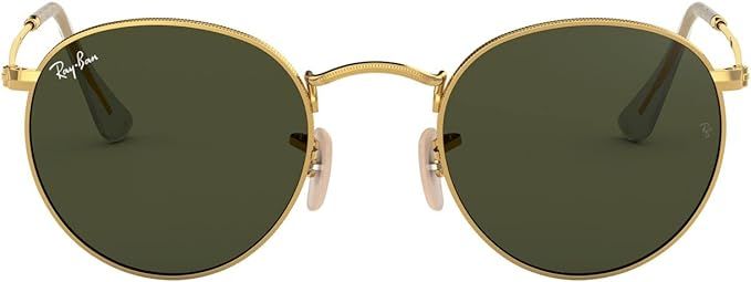 Ray-Ban RB3447 Round Metal Sunglasses - Polished Gold/Green Lens