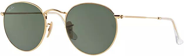 Ray-Ban RB3447 Round Metal Sunglasses - Polished Gold/Green Lens