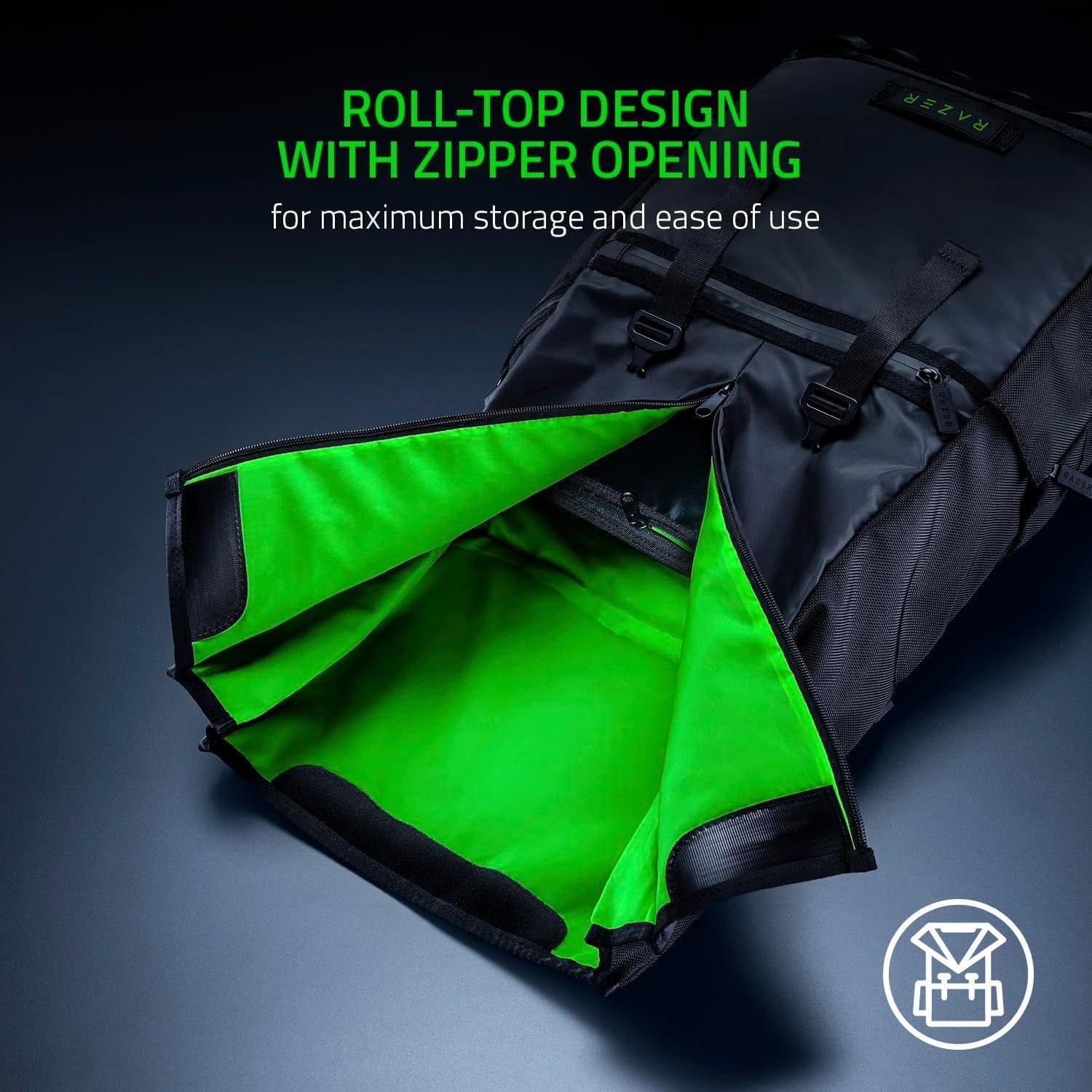 Razer Recon 15-inch Rolltop Backpack - Black