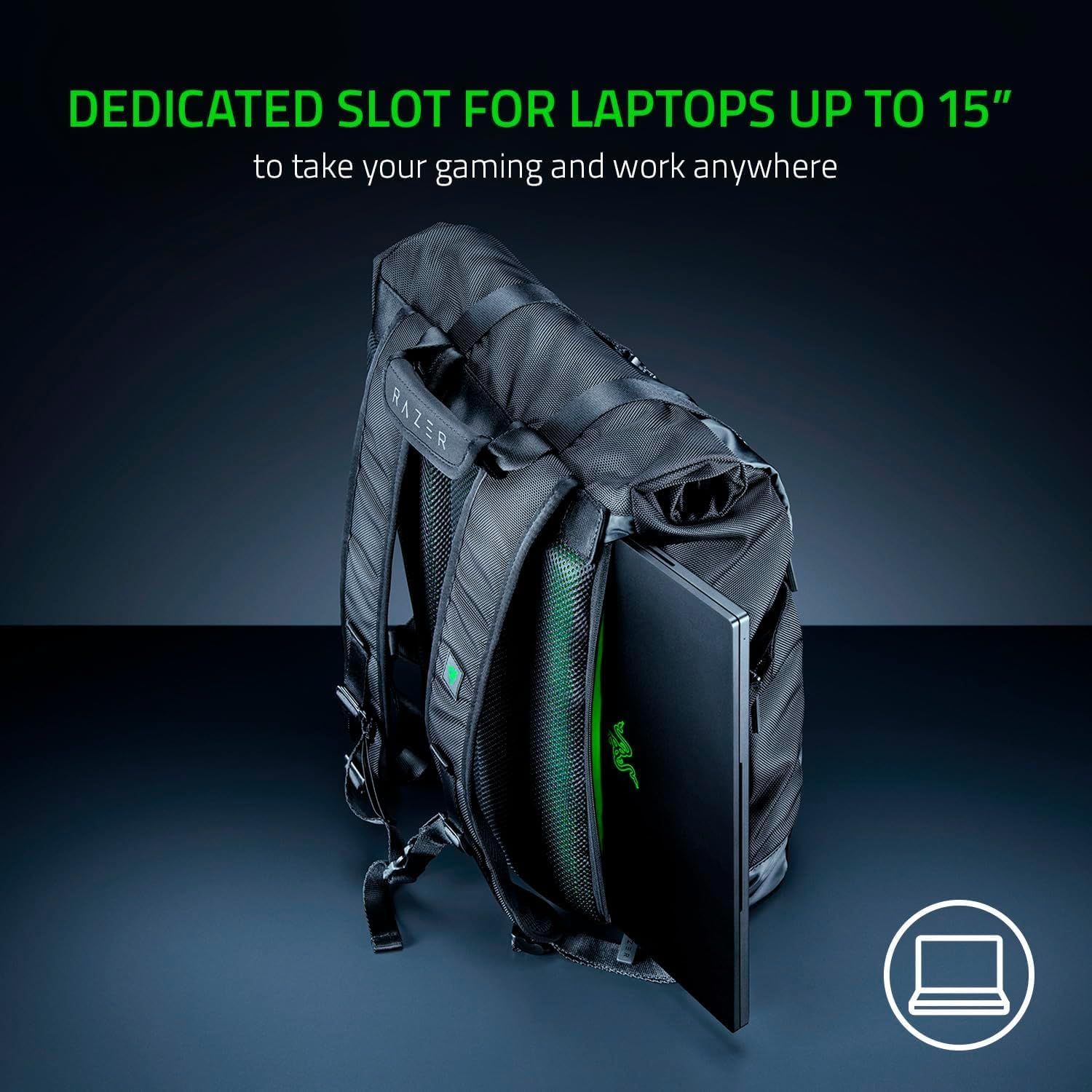 Razer Recon 15-inch Rolltop Backpack - Black