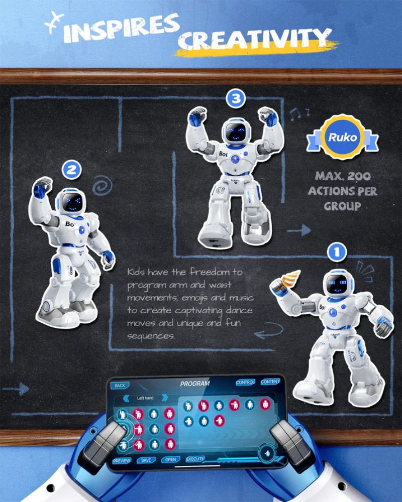 Ruko 1088 Large Smart Robots for Kids - Pink
