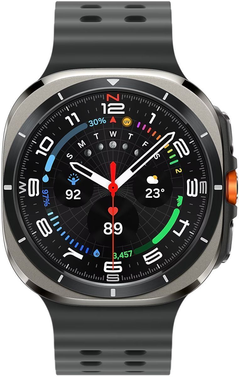Galaxy Watch Ultra (2024) (Bluetooth + LTE) - 32GB - 47mm - Titanium Silver Titanium Case with Dark Grey Silicone Marine Band