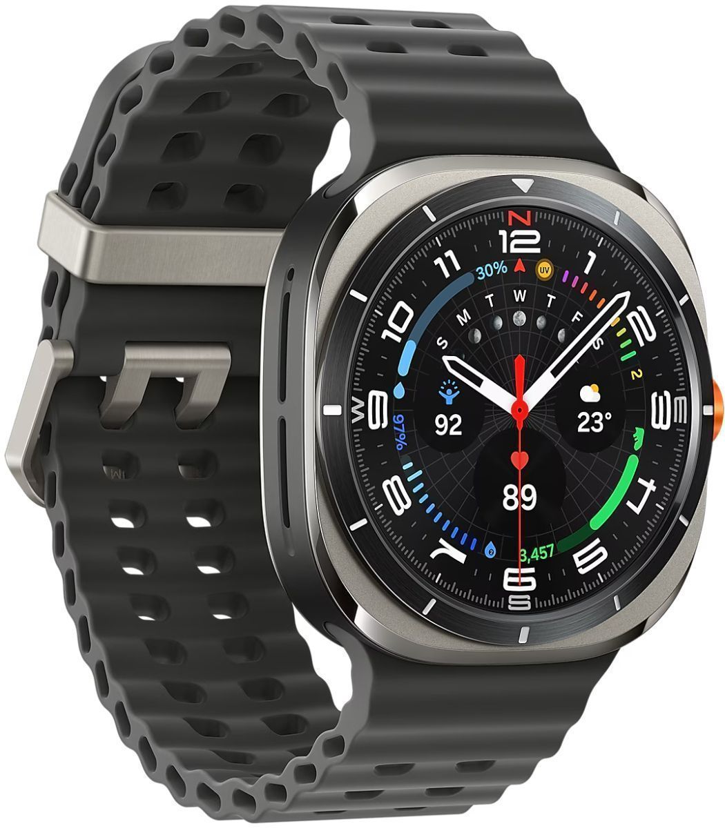 Galaxy Watch Ultra (2024) (Bluetooth + LTE) - 32GB - 47mm - Titanium Silver Titanium Case with Dark Grey Silicone Marine Band