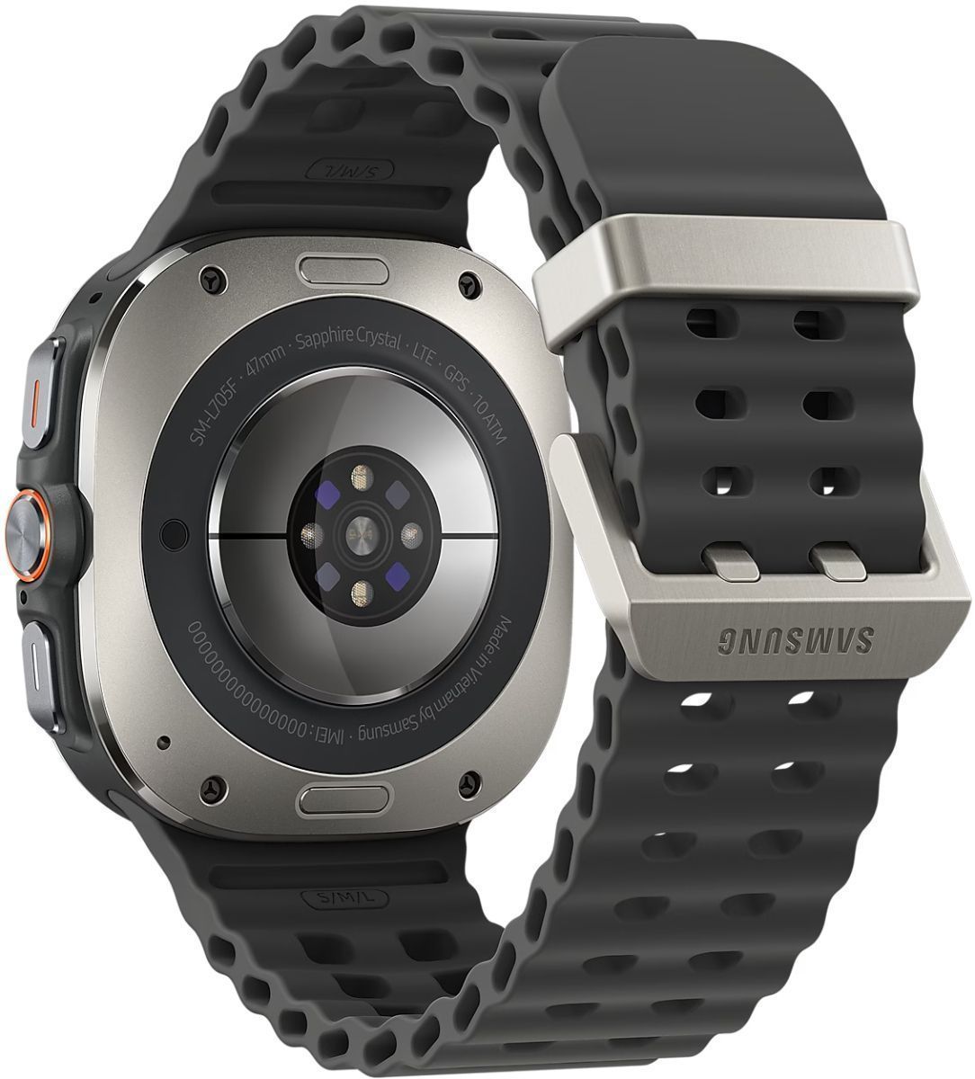 Galaxy Watch Ultra (2024) (Bluetooth + LTE) - 32GB - 47mm - Titanium Silver Titanium Case with Dark Grey Silicone Marine Band