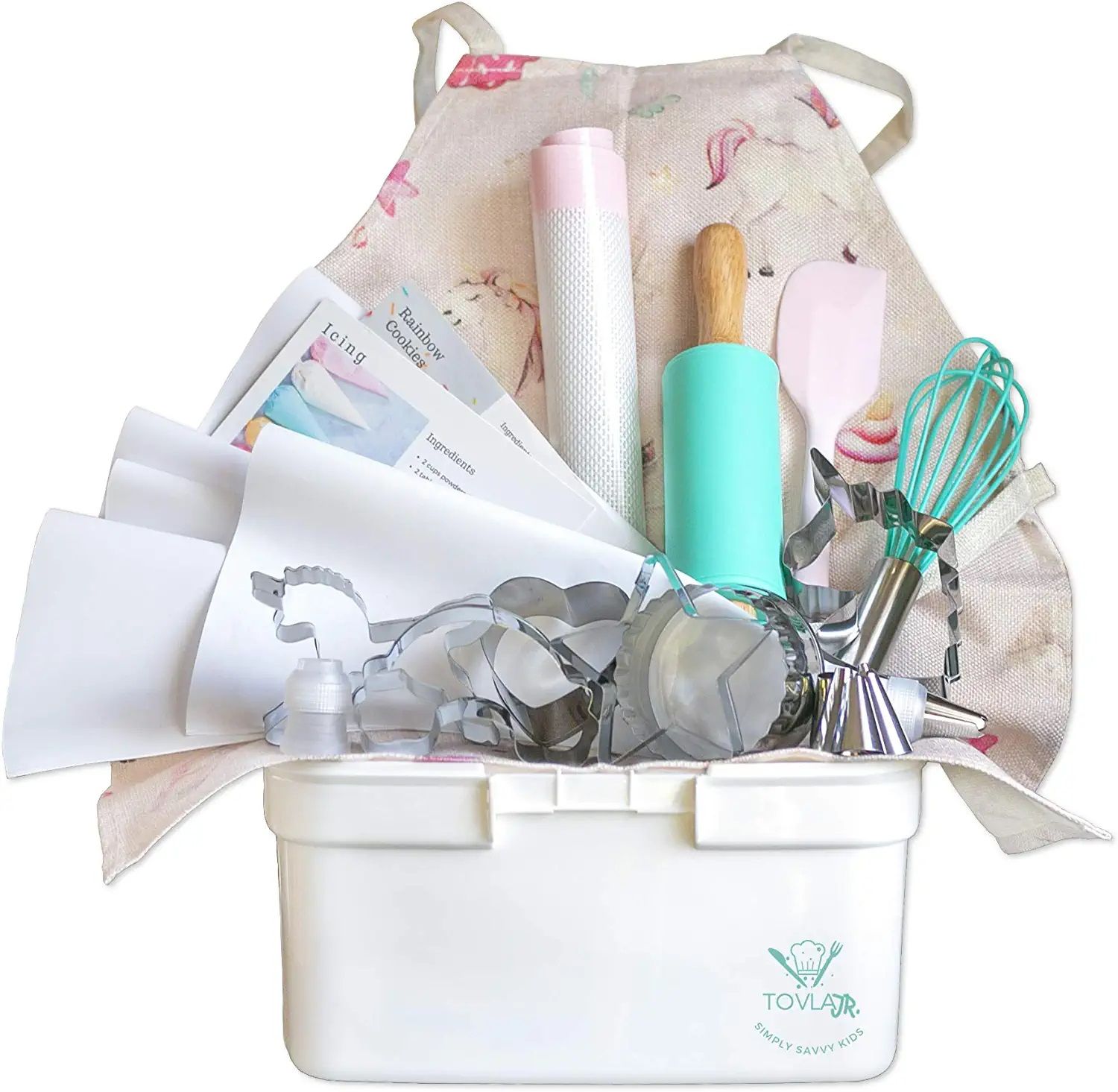 Tovla Jr. Kids Baking Gift Set with Storage Case - Unicorn (White)