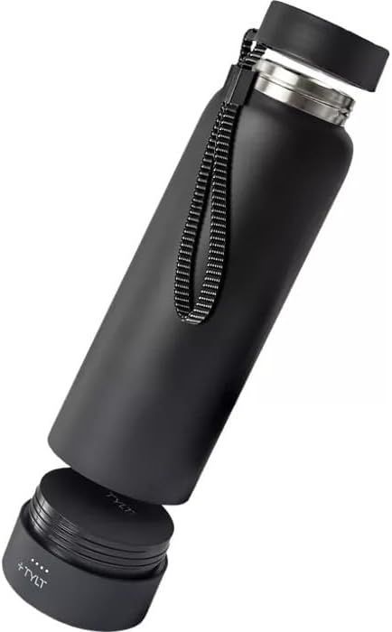 Tylt Insulated Wireless Charging Bottle - Black