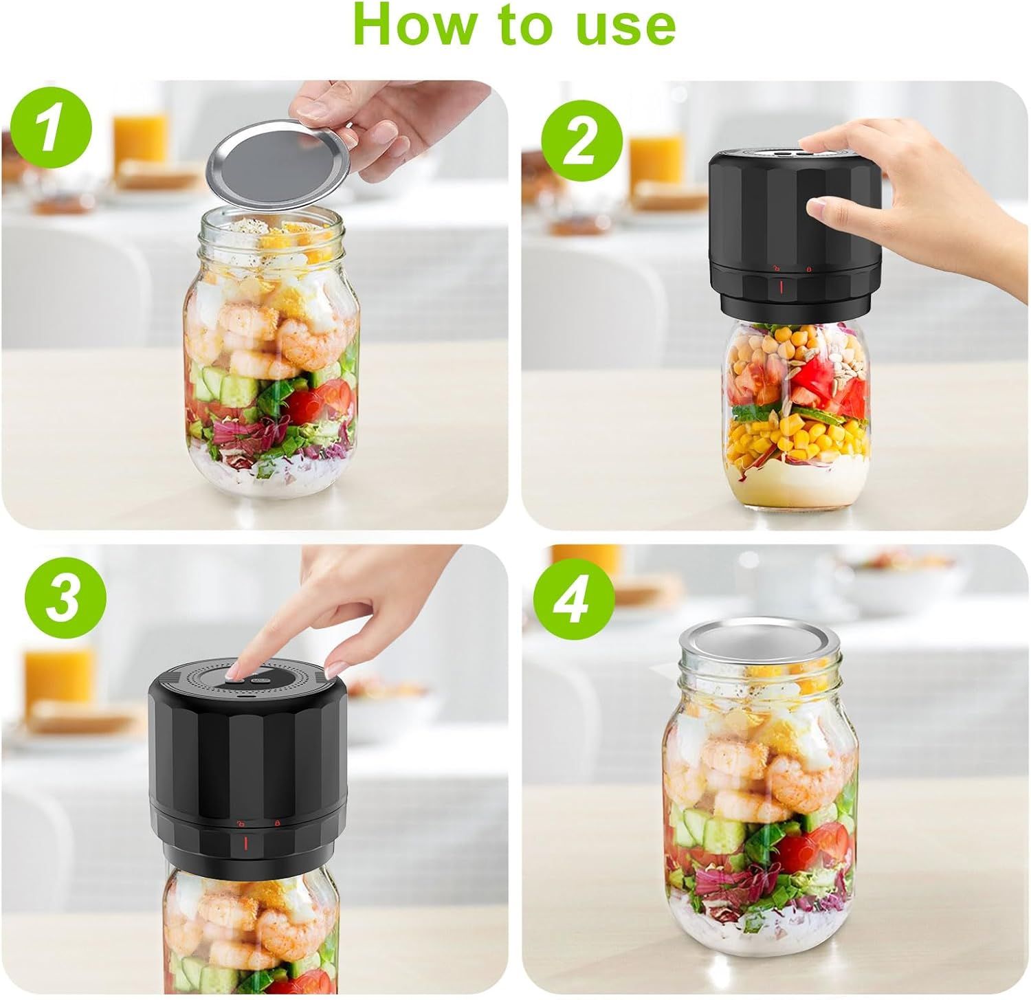 Unerver M11 Electric Mason Jar Vacuum Sealer - Black