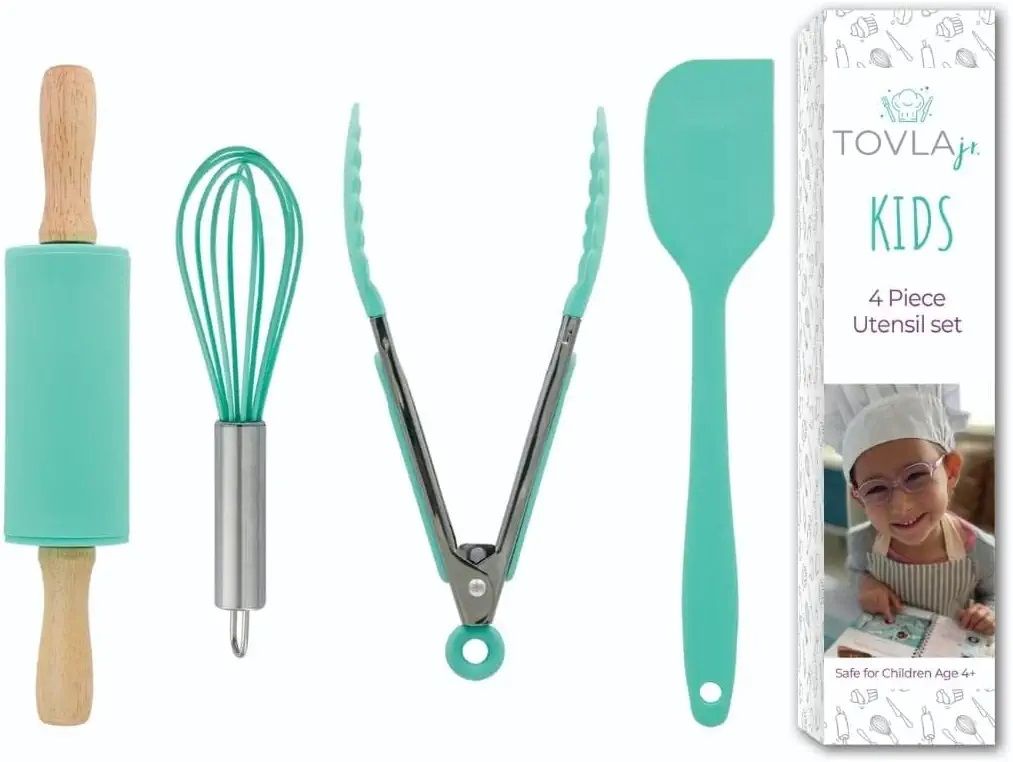 Tovla Jr. Kids Cooking Utensils Set 4-Piece Kids Kitchen Tools