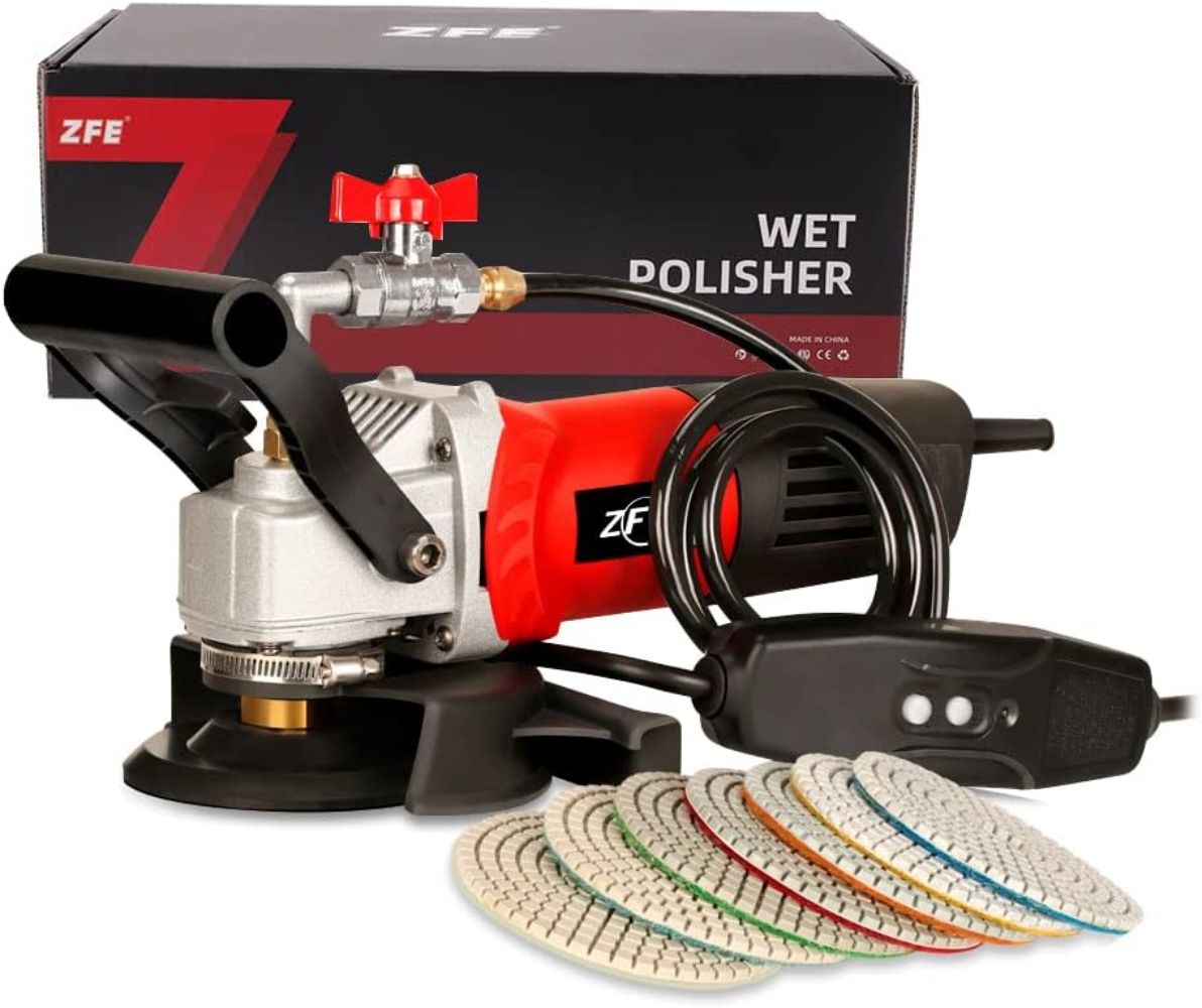 ZFE 800W/110V Variable Speed 4'' Wet Polisher / Grinder & Granite Stones